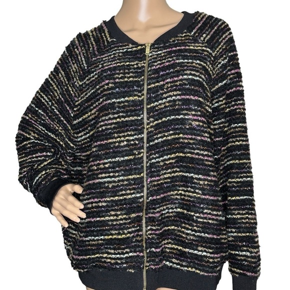 H&M multicolor metallic bomber jacket NWT XL - Picture 1 of 9